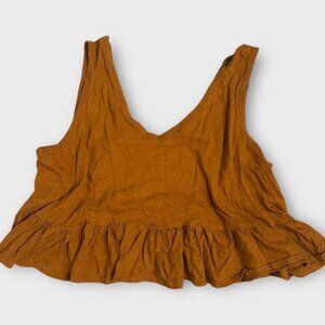 Orange Ruffle Crop Top